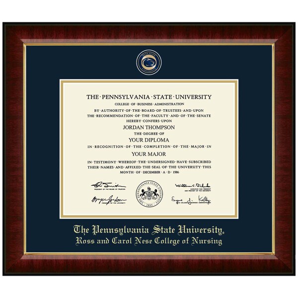 #113 Ross and Carol Neses College of Nursing diploma frame Masterpiece Medallion in Murano (Cherry)